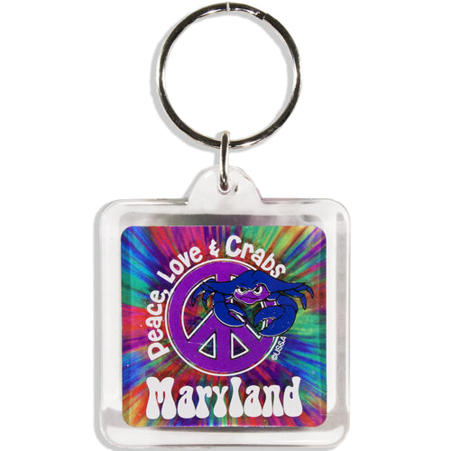 Key Ring Tie Dye Lucite Maryland Peace