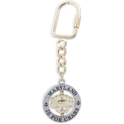 Key Ring Rotate Pewter Maryland Crab