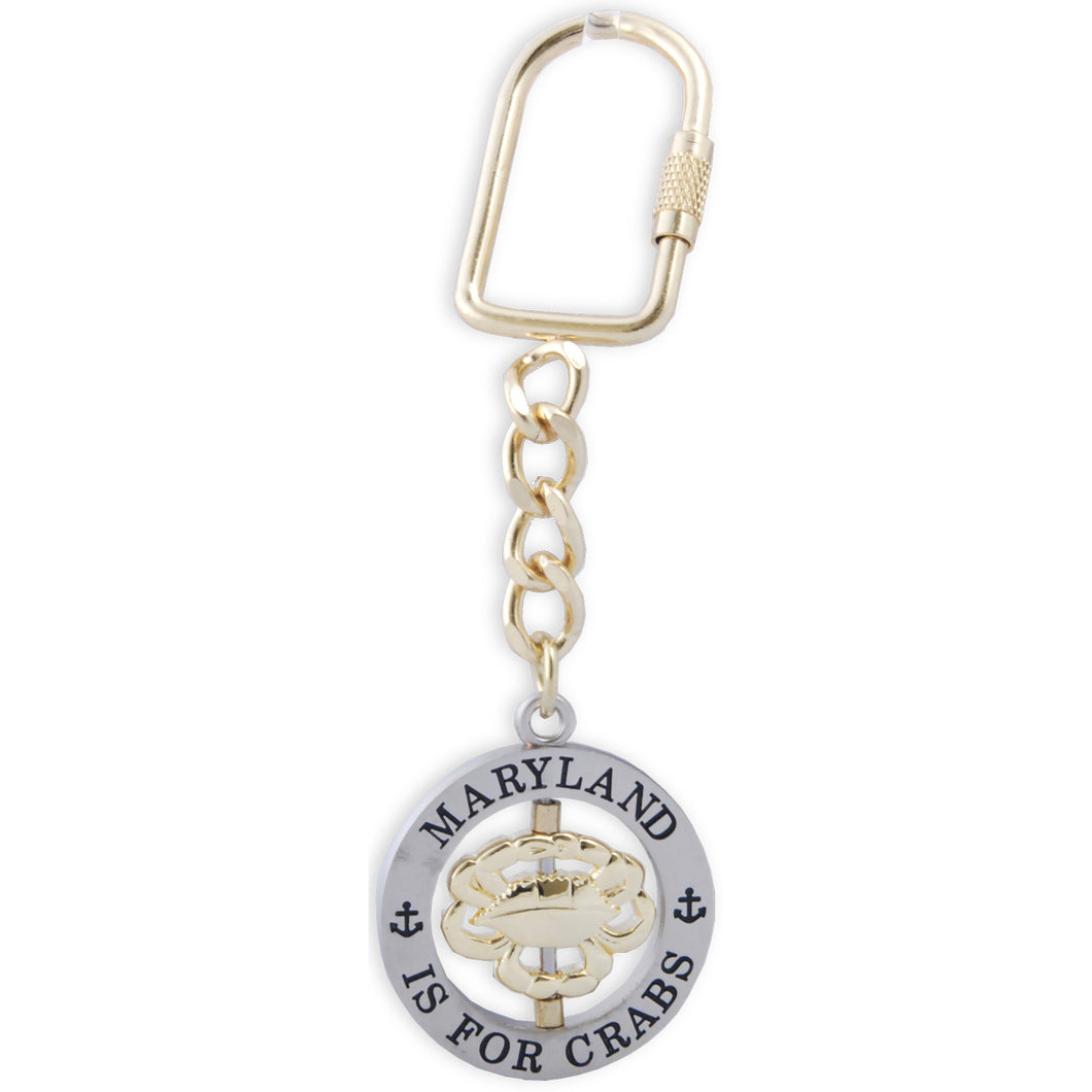 Key Ring Rotate Pewter Maryland Crab
