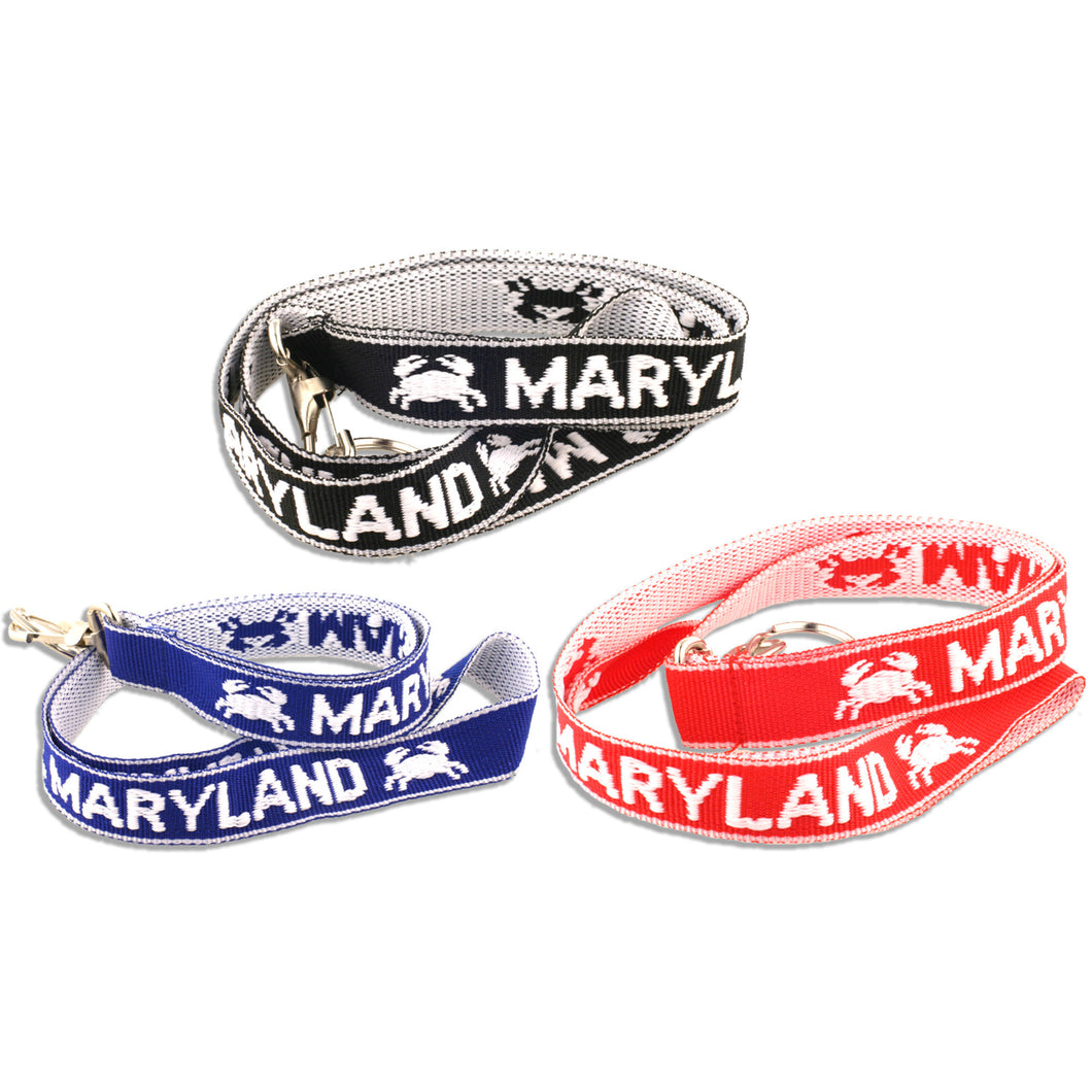 Keyring Lanyard with Crabs Maryland Red Black & Blue