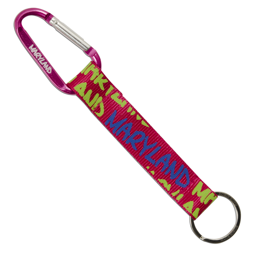 KRMD45 Key Ring with Clip - Maryland NEON FUCHSIA/YELLOW/BLUE