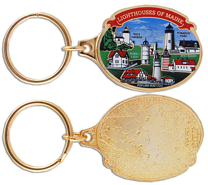 Key Ring Color-Filled Lighthouses of Maine
