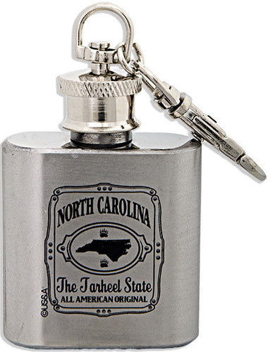 Key Ring Stainless Flask North Carolina