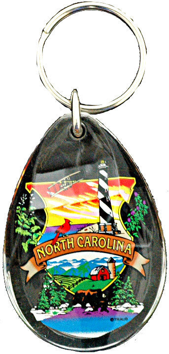 Key Ring Lucite Teardrop North Carolina
