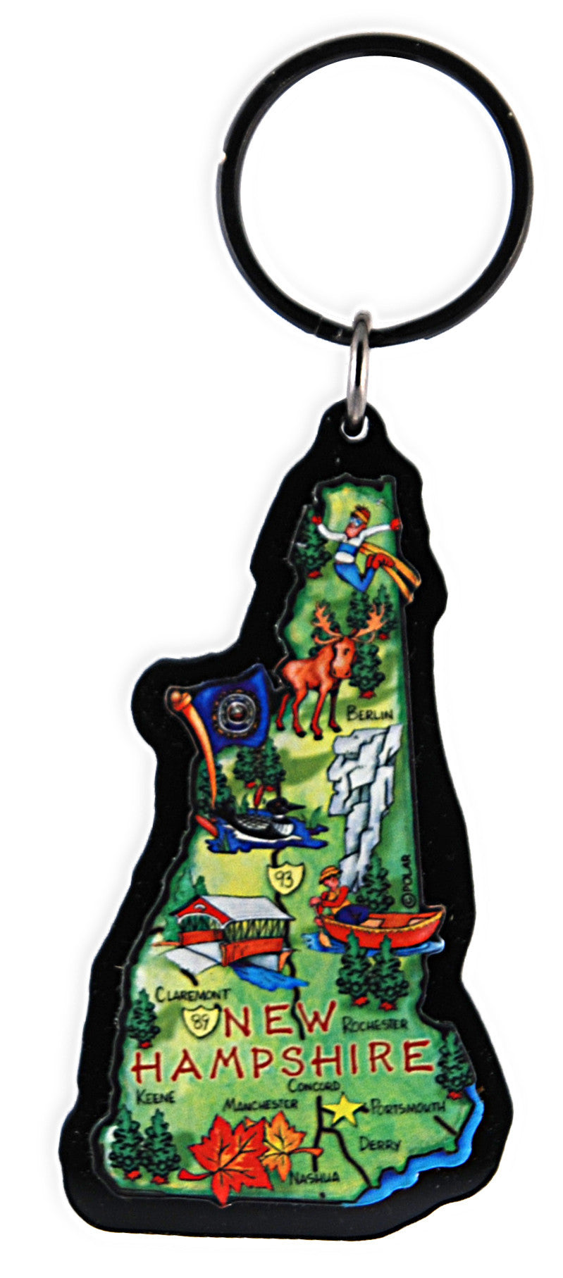 Key Ring Acrylic Map New Hampshire