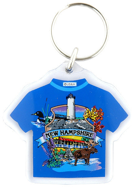 Key Ring Lucite T-Shirt New Hampshire Montage