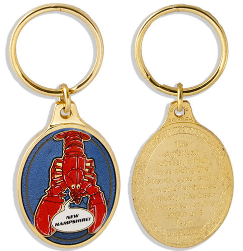 Key Ring Color-Filled New Hampshire Lobster