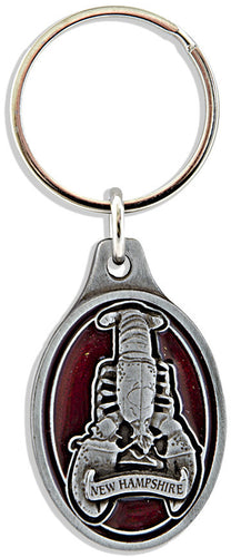 Key Ring Pewter Red New Hampshire Lobster