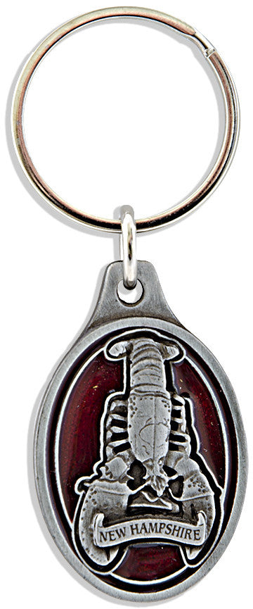 Key Ring Pewter Red New Hampshire Lobster