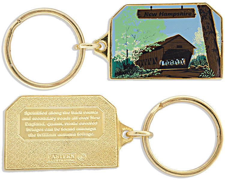 Key Ring Color-Filled New Hampshire Covered Bridge