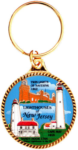 Key Ring Color Filled Lighthouses of New Jersey