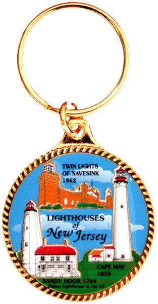 Key Ring Color Filled Lighthouses of New Jersey