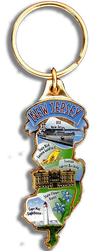 Key Ring Color-Filled New Jersey Map