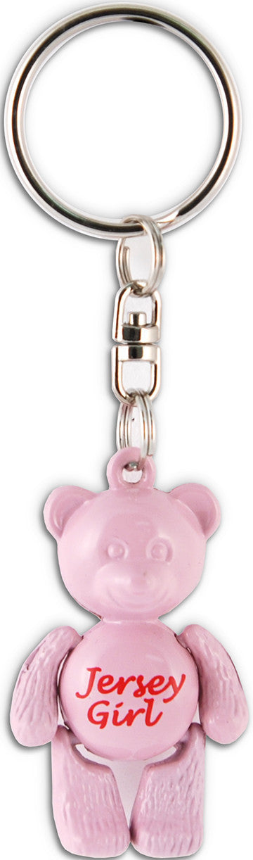 Key Ring Moving PINK Bear Jersey Girl
