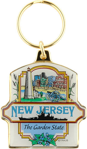 Key Ring Brass New Jersey Montage