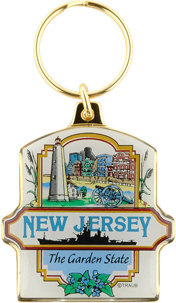 Key Ring Brass New Jersey Montage