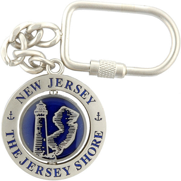Key Ring Rotator New Jersey Navy Pewter
