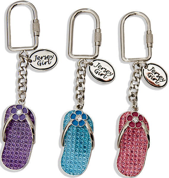 Key Ring Stained Glass Flip Flop Jersey Girl