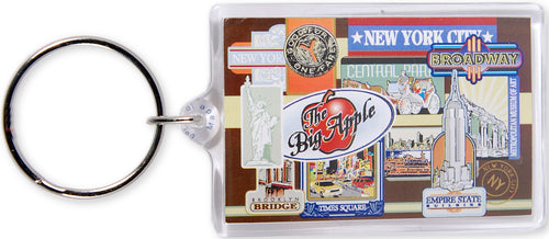 Key Ring 2x3 Lucite New York City Vintage