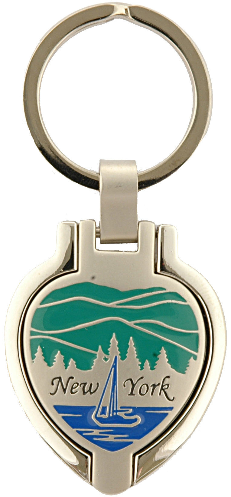 Key Ring Pewter Locket New York State