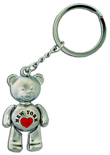 Key Ring Moving Bear New York with Heart