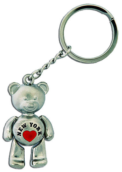 Key Ring Moving Bear New York with Heart