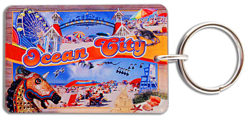 Key Ring Thick Lucite Ocean City Blend