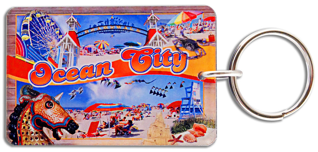 Key Ring Thick Lucite Ocean City Blend