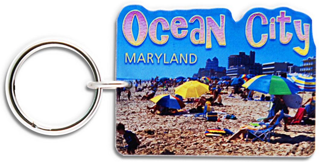 Key Ring Thick Lucite OC Beach