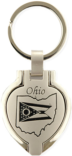 Key Ring Pewter Locket Ohio