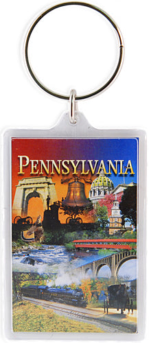 Key Ring 2x3 Lucite Pennsylvania Montage