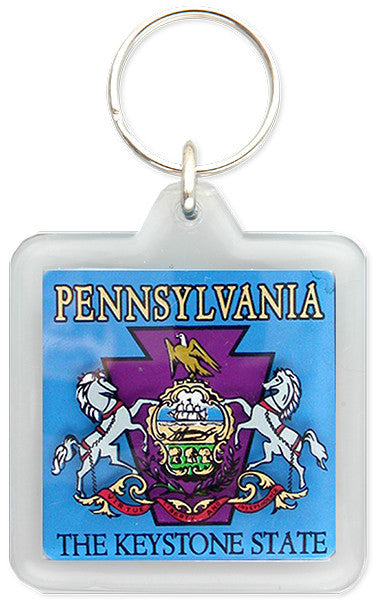 Key Ring Lucite Pennsylvania Seal
