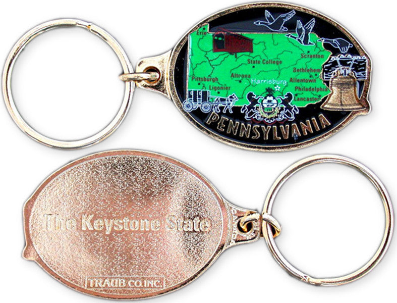 Key Ring Color-Filled Pennsylvania Map