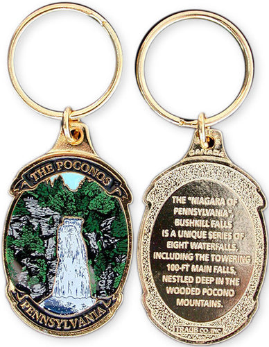 Key Ring Color-Filled Pennsylvania Poconos Waterfall