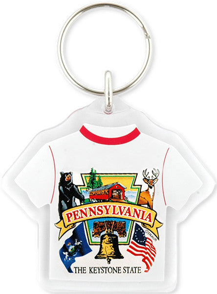 Key Ring Lucite T-Shirt Pennsylvania Keystone
