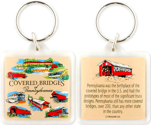 Key Ring Lucite Pennsylvania Covered Bridges