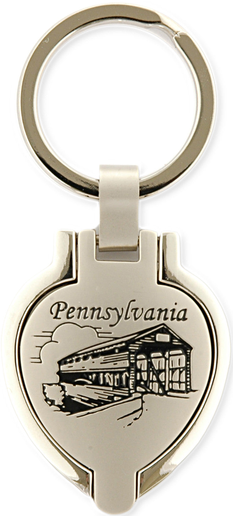 Key Ring Pewter Locket Pennsylvania