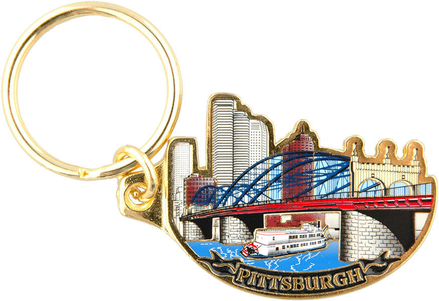 Key Ring Color Filled Pittsburgh Riverboat