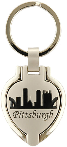 Key Ring Pewter Locket Pittsburgh