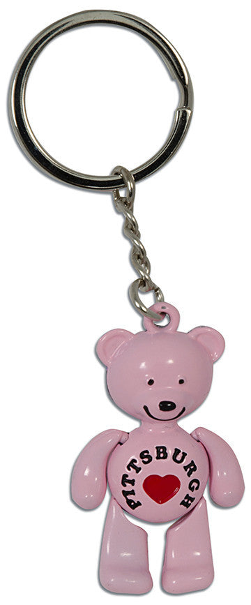 Key Ring Moving Bear Pink Pittsburgh Heart