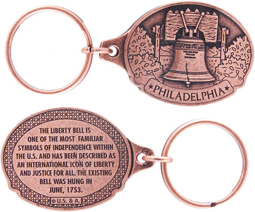 Key Ring Antique Copper Philadelphia Liberty Bell
