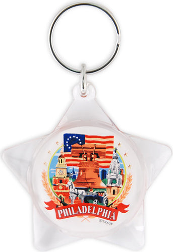 Key Ring Lucite Star Philadelphia