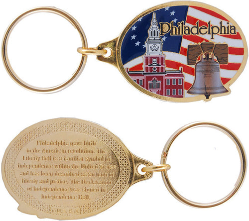 Key Ring Color-Filled Philadelphia Flag Scene