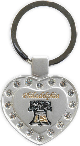 Key Ring Rhinestone Heart Philadelphia