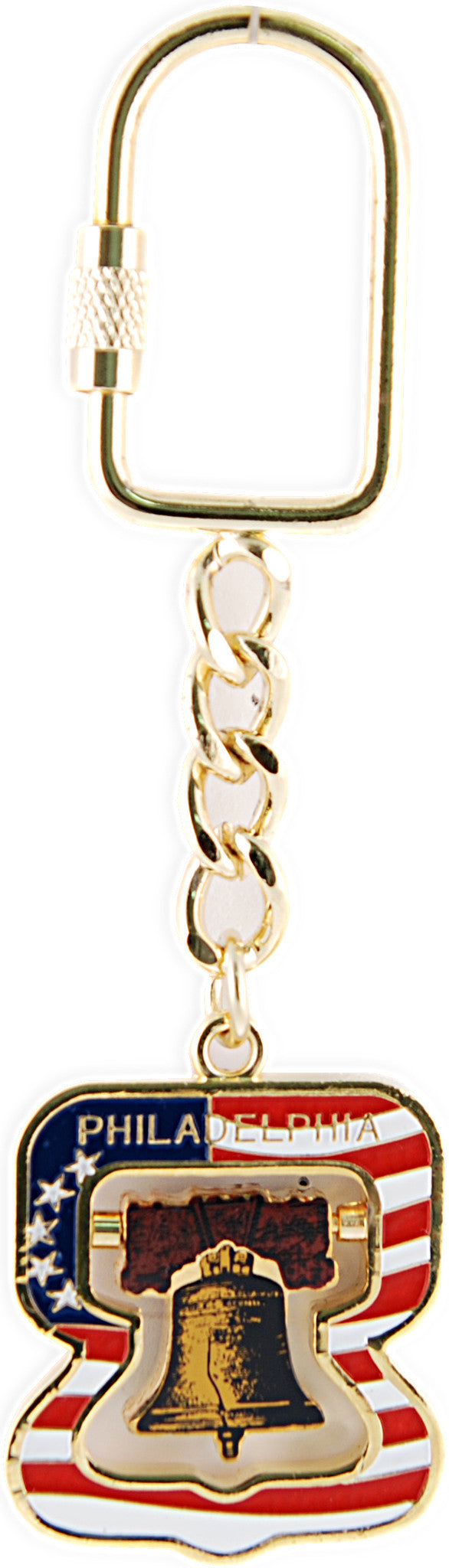 Key Ring Swivel Philadelphia Liberty Bell with Flag