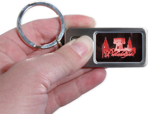 Key Ring Laser Light Up Philadelphia RED