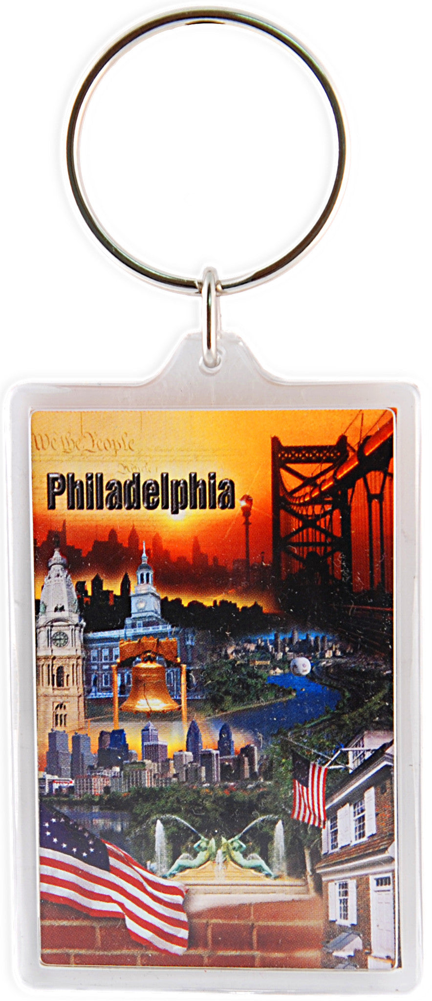 Key Ring 2x3 Lucite Philadelphia Montage
