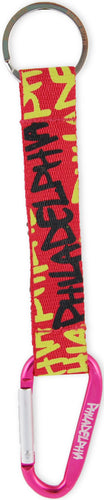 Key Ring Clip Philadelphia Neon Fuchcsia Yellow Black