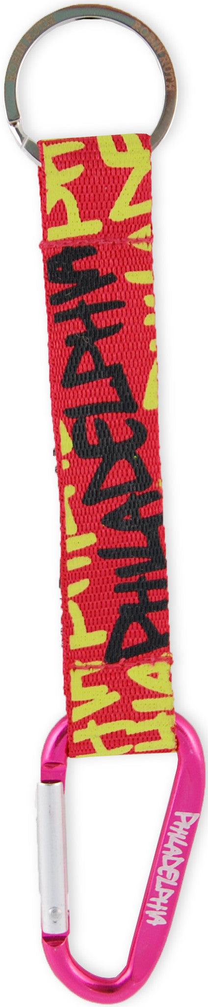 Key Ring Clip Philadelphia Neon Fuchcsia Yellow Black