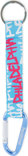 Key Ring Clip Philadelphia Neon Light Blue White Fuchcsia